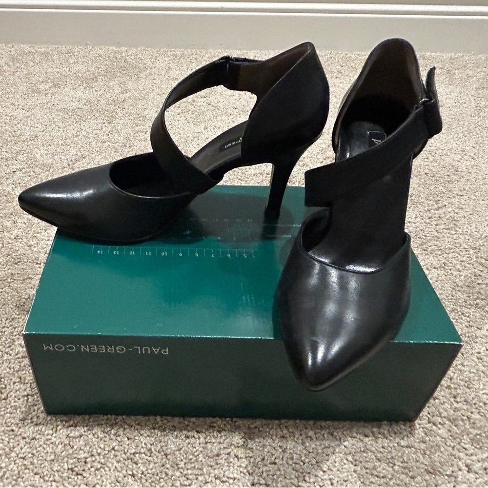 Paul Green Desire d’Orsay Black Leather Pumps sz 8 or 5.5 - Picture 2 of 10